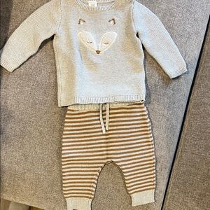 Carter's Cozy Knit Baby fox Sweater outfit  - size 6M